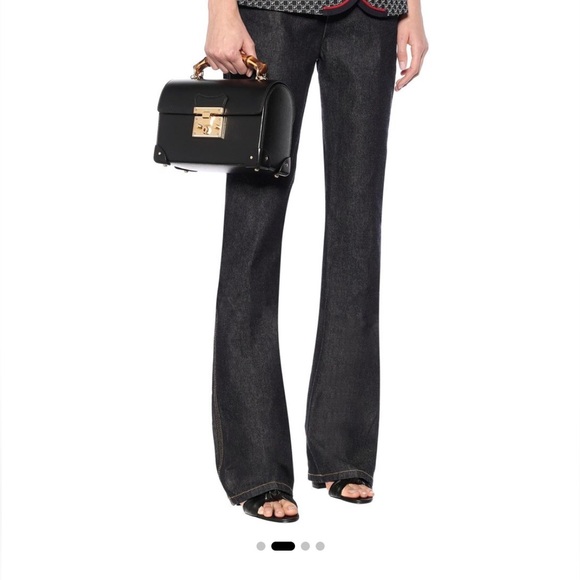 Authentic Gucci Black Small Bamboo Padlock Bag - Picture 3 of 6